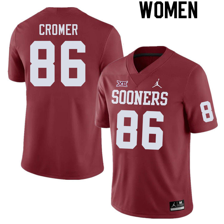 Women #86 Patrick Cromer Oklahoma Sooners College Football Jerseys Stitched Sale-Crimson - Click Image to Close